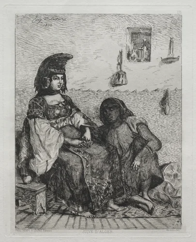 Jewish Woman of Algiers by Eugène Delacroix, print, 1833