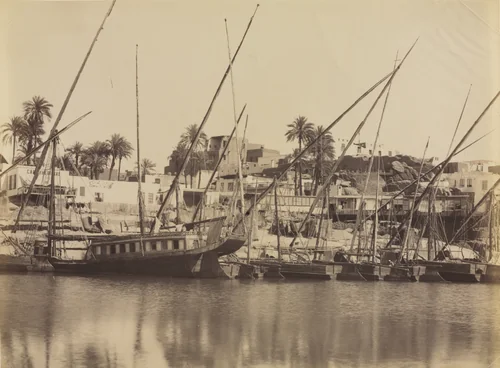View of Aswan - Along the Nile by Antonio Beato, photograph, 1870-1889