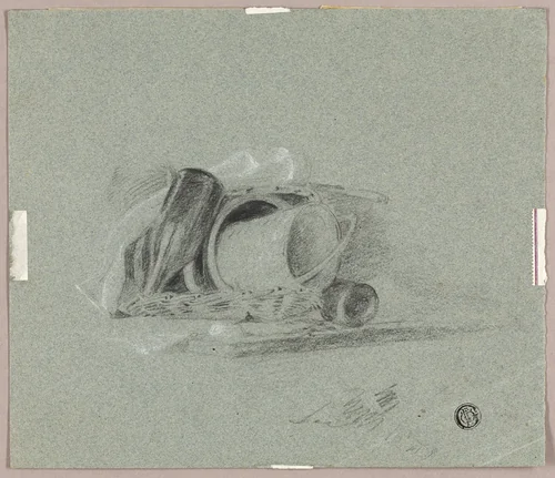 Still Life with Bottles and Pail by Peter de Wint, drawing, 1820-1899