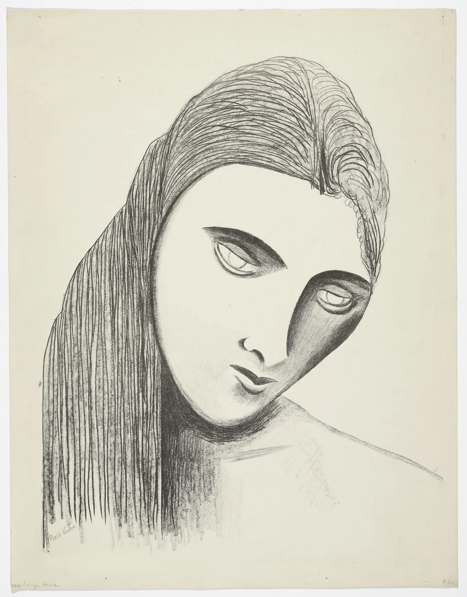 Large Head by Walt Kuhn, print, 1924