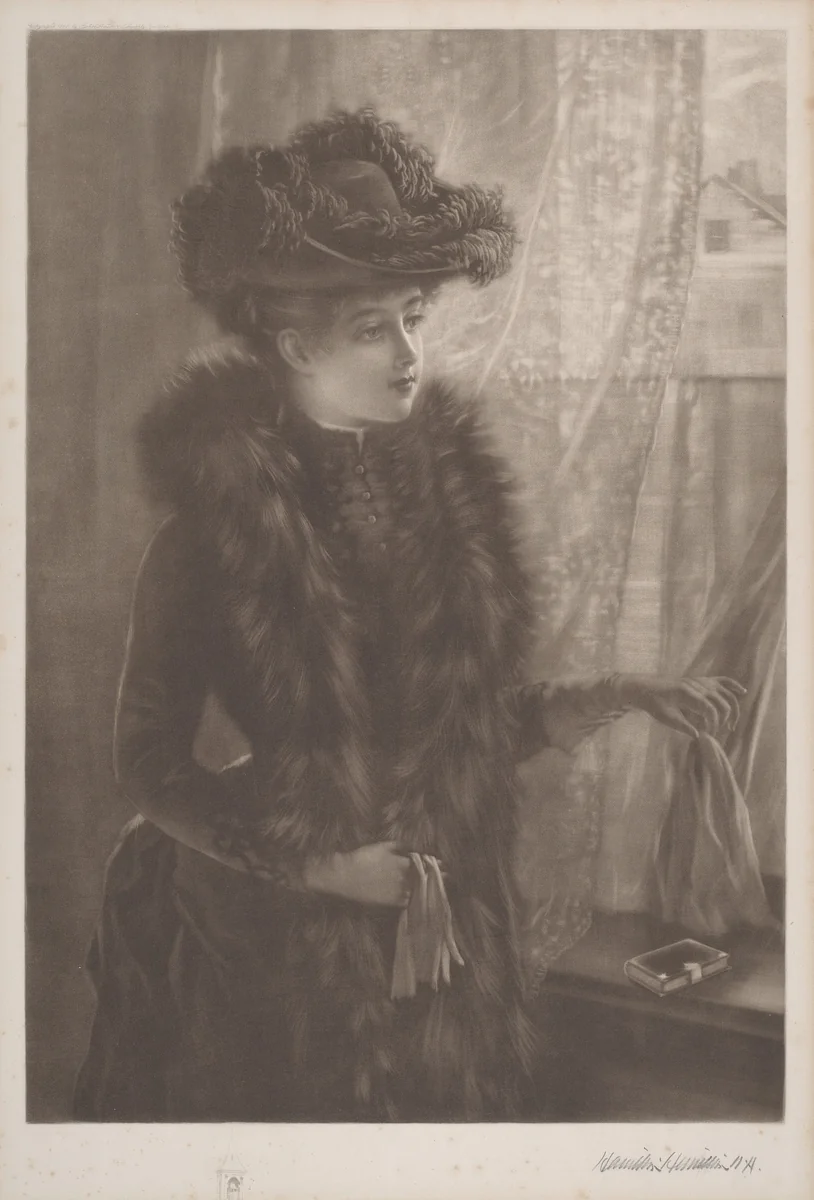 Untitled (Lady in Furs) by Hamilton Hamilton, print, 1890