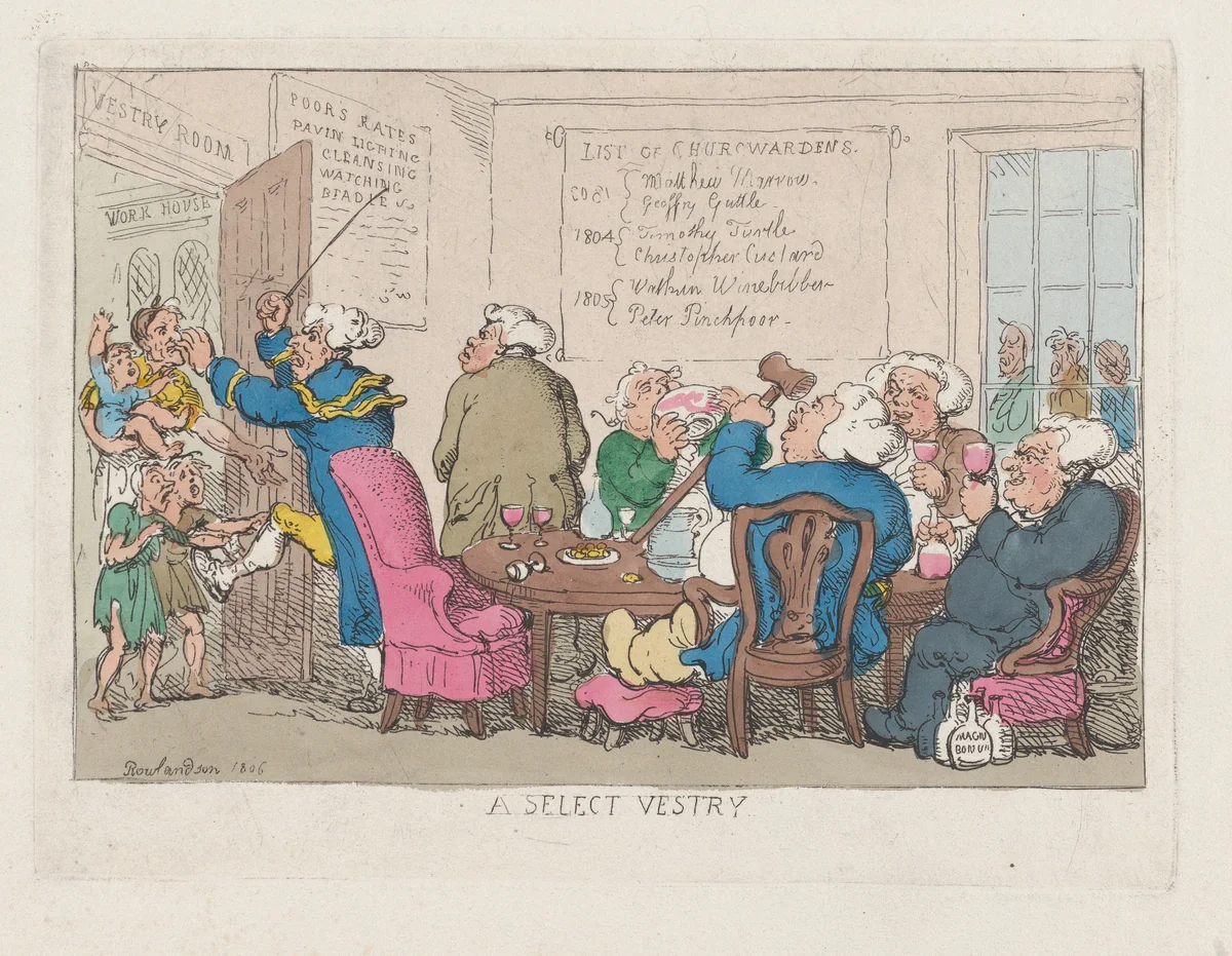 A Select Vestry by Thomas Rowlandson, print, 1806