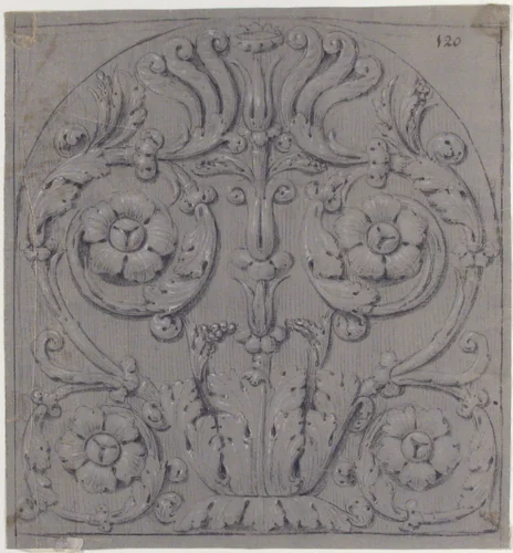 Design for Sculpted Ornament by anonymous, drawing, 1820-1855