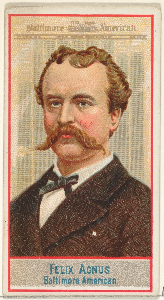 Felix Agnus, Baltimore American, from the American Editors series (N1) for Allen & Ginter Cigarettes Brands by Allen & Ginter, print, 1887