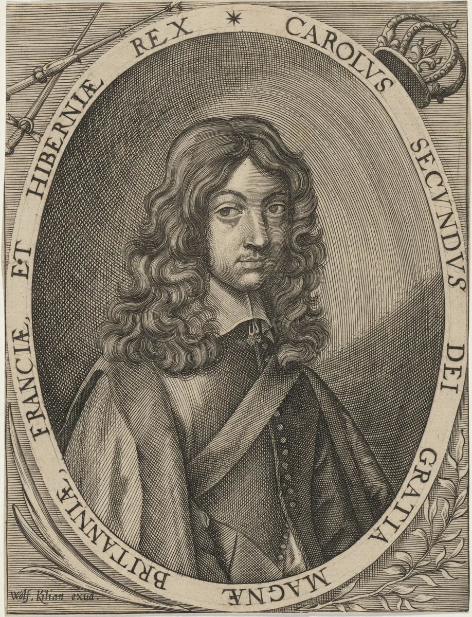 Charles II by Wolfgang Philipp Kilian, print, 1654-1732