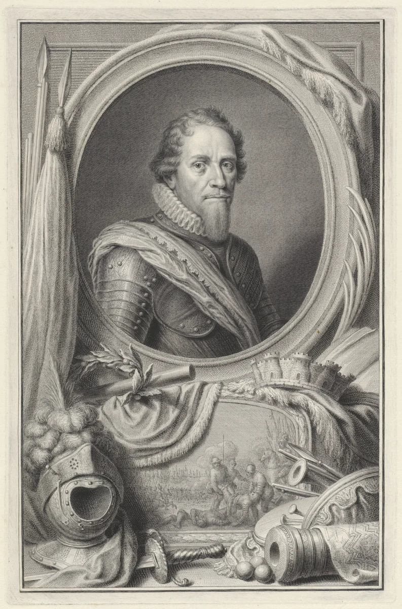 Portret van Maurits, prins van Oranje by Pieter Tanjé, print, 1748
