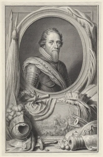 Portret van Maurits, prins van Oranje by Pieter Tanjé, print, 1748