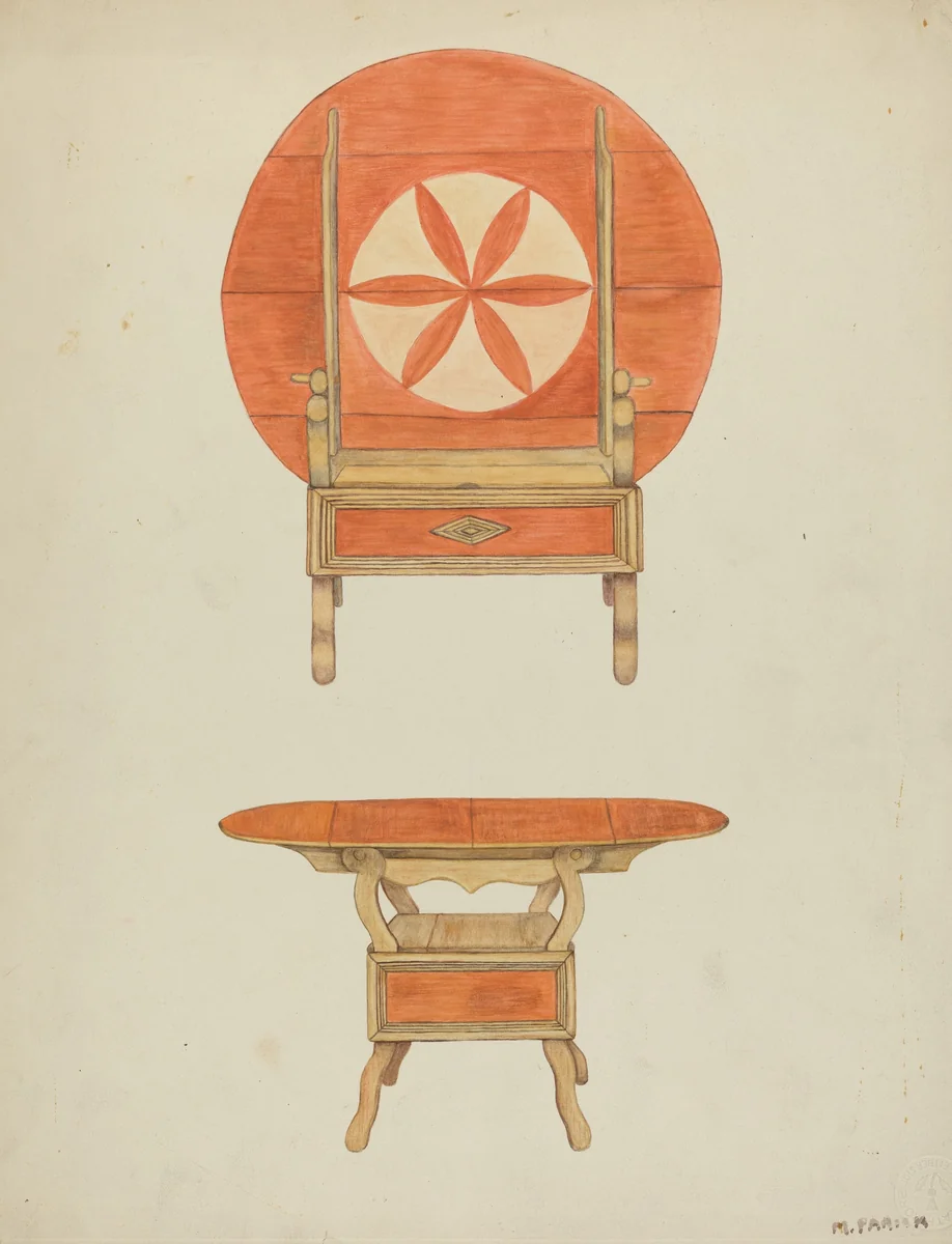 Hutch Table by Margery Parish, index of american design, 1938