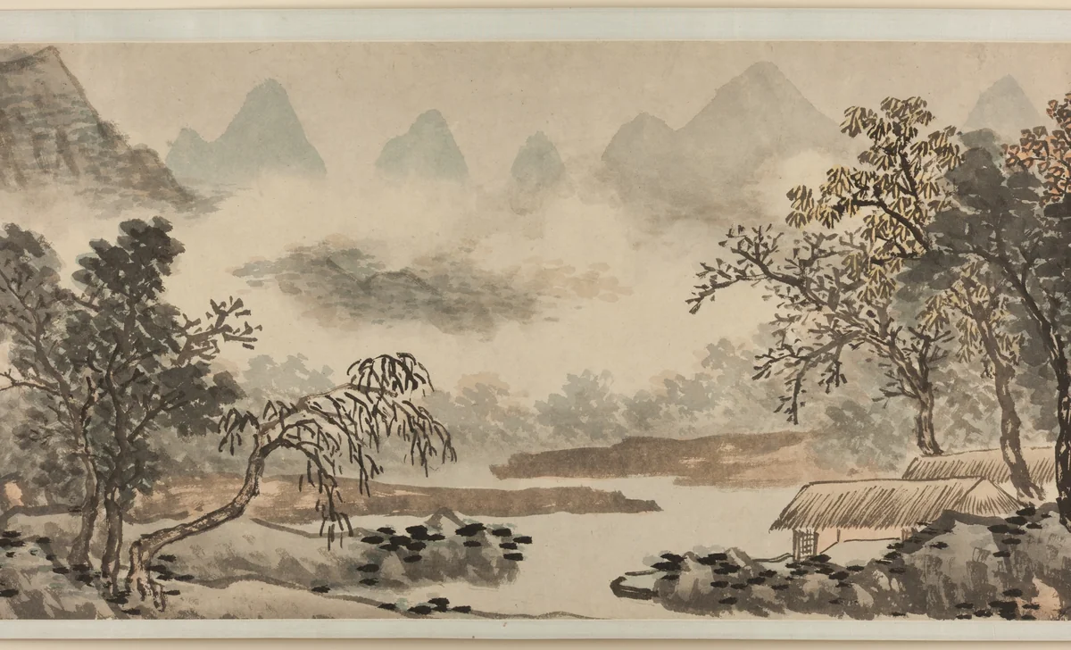 Clouds over the River before Rain 溪雲欲雨圖 by Shen Zhou (沈周), drawing, 1440-1509