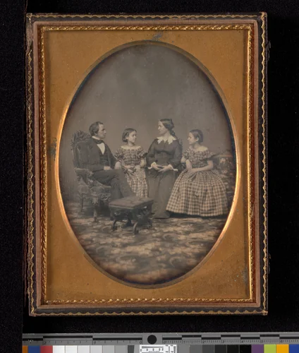 [Self-Portrait with Wife and Two Daughters] by John Adams Whipple, photograph, 1854