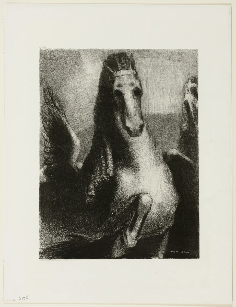The Wing by Odilon Redon, print, 1893