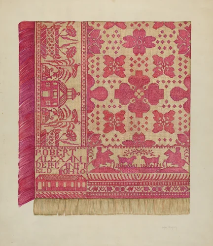 Woven Coverlet by Helen Bronson, index of american design, 1937