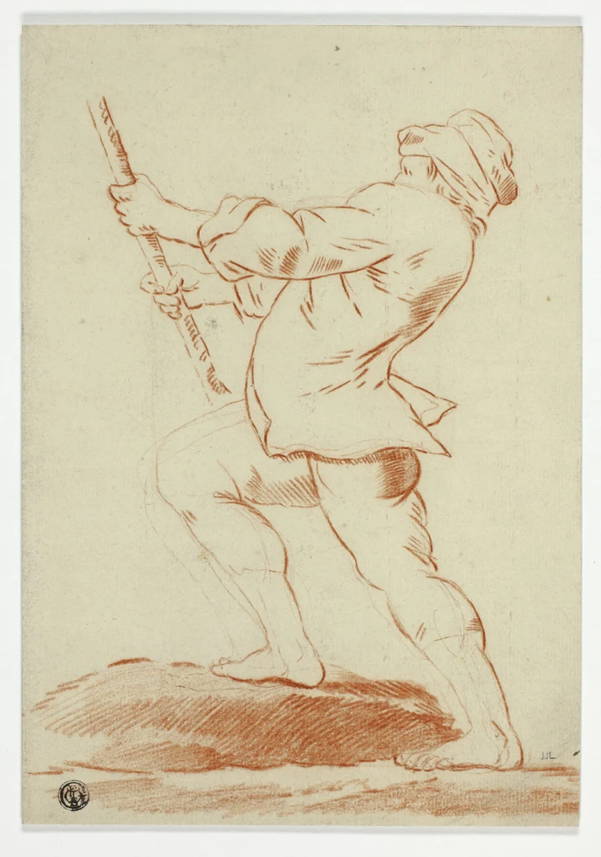 Boy Holding Staff by Andrea Lilio, drawing, 1555-1642
