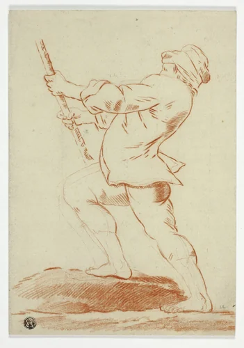 Boy Holding Staff by Andrea Lilio, drawing, 1555-1642