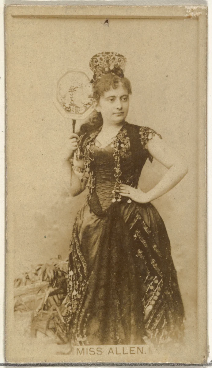 Miss Allen, from the Actors and Actresses series (N145-8) issued by Duke Sons & Co. to promote Duke Cigarettes by W. Duke, Sons & Co., photograph, 1890-1895