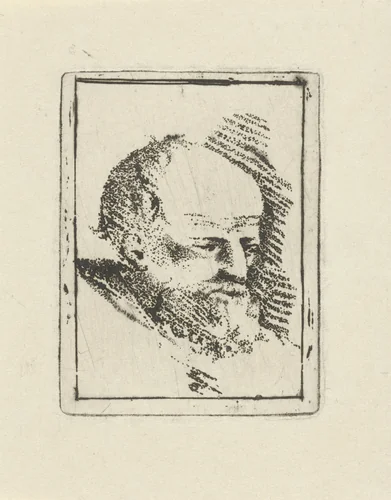 Kop van een oude man by Simon Klapmuts, print, 1744-1780