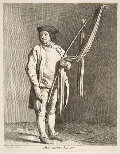 Laces Peddler by Anne Claude Philippe de Tubières, print, 1738