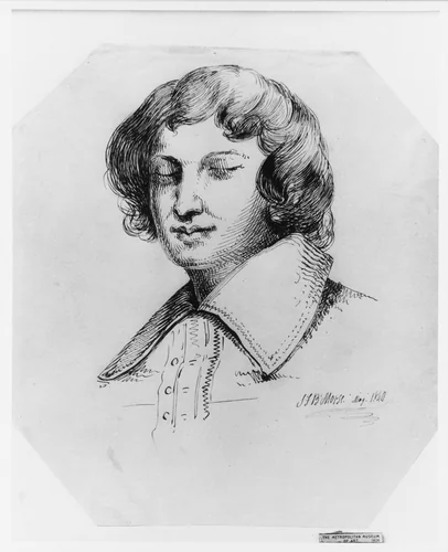 Head of a Man (from McGuire Scrapbook) by Samuel Morse, artwork, 1840