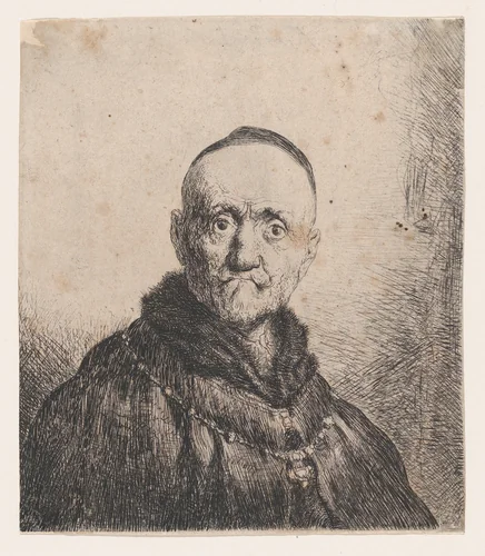Bust of an Old Man, Frontal by Jan Lievens, print, 1620-1674