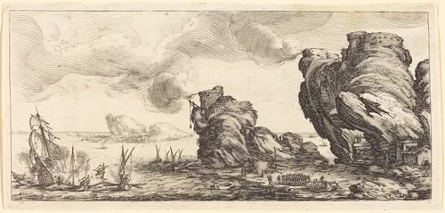 The Naval Battle by Jacques Callot, print, 1630