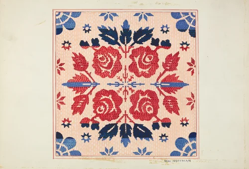 Coverlet by William Hoffman, index of american design, 1935-1942