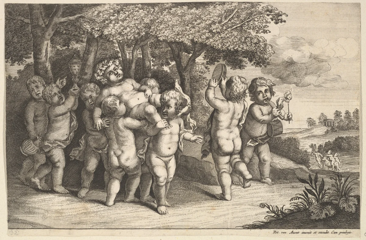 Nine Small Boys by Wenceslaus Hollar, print, 1646-1654