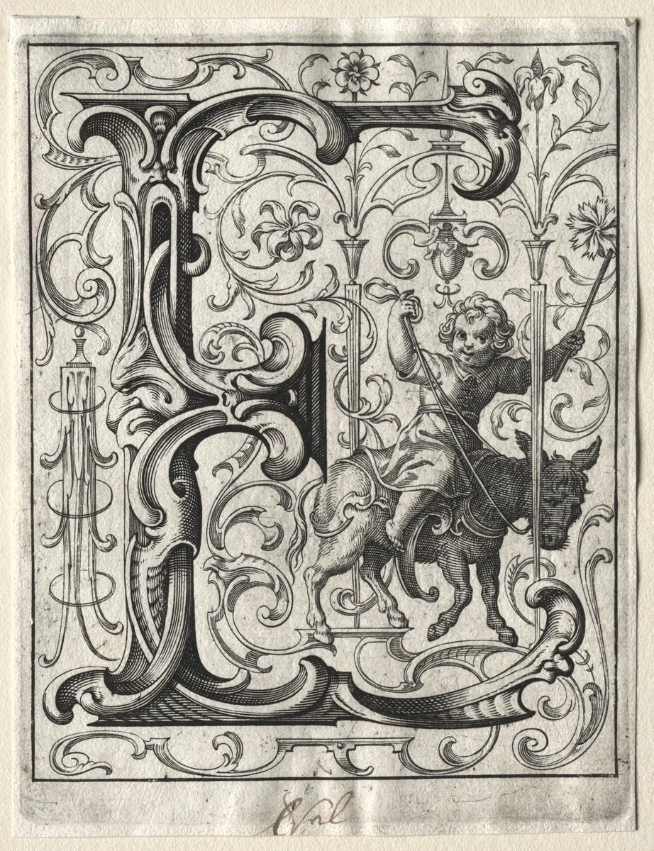 New ABC Booklet: E by Lucas Kilian, print, 1627