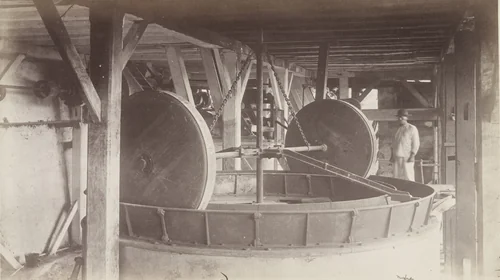 Machinery for Husking Coffee, Las Nubes by Eadweard Muybridge, photograph, 1875
