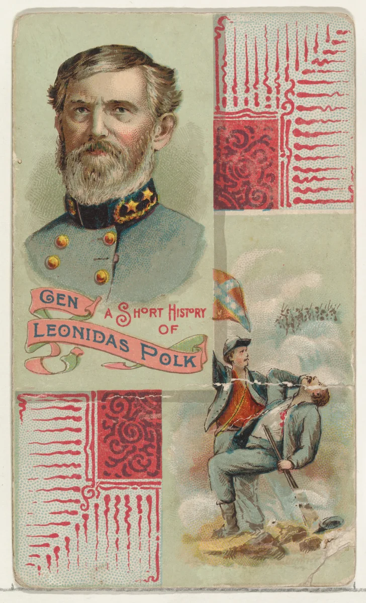A Short History: General Leonidas Polk, from the Histories of Generals series (N114) issued by W. Duke, Sons & Co. to promote Honest Long Cut Smoking and Chewing Tobacco by W. Duke, Sons & Co., print, 1888