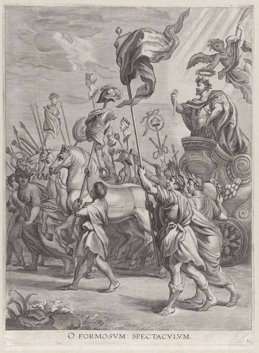 Plate 31: The triumph of Scipio Africanus; from Guillielmus Becanus's 'Serenissimi Principis Ferdinandi, Hispaniarum Infantis...' by Jacob Neeffs, print, 1636