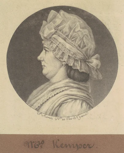 Elizabeth Marius Kemper by Charles B. J. Févret de Saint-Mémin, print, 1797