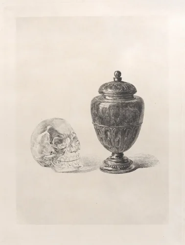 Crystal Skull and Jade Vase by Jules Ferdinand Jacquemart, print, 1868