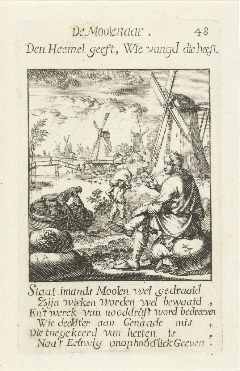 Molenaar by Jan Luyken, print, 1694