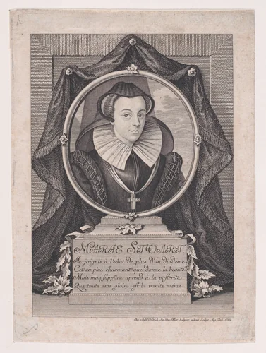 Mary, Queen of Scots by Jakob Andreas Fridrich, print, 1762