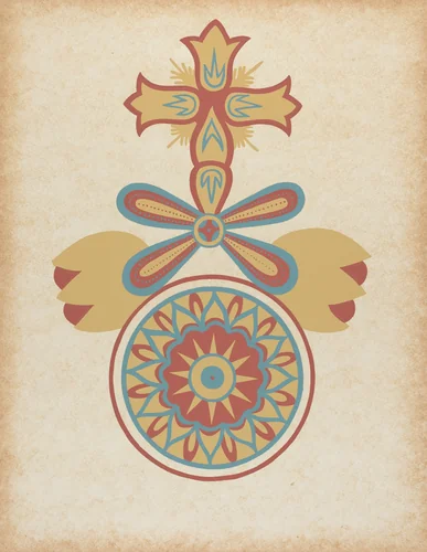 Santa Barbara Mission Doorway Design from the portfolio "Decorative Art of Spanish California" by American 20th Century, index of american design, 1935-1942