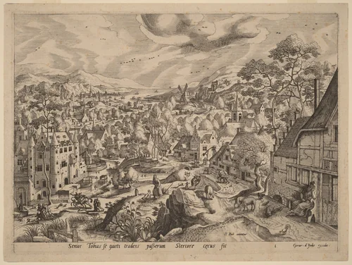 Bird Dropping Blinding Tobit by Johannes van Doetechum
Lucas van Doetechum
Hans Bol
Gerard de Jode, print, 1560-1570