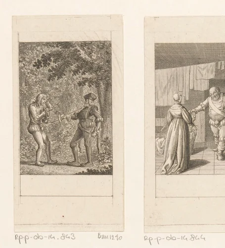 Cajus demonstreert Rugby hoe hij Hugh heeft verslagen by Daniel Nikolaus Chodowiecki, print, 1786