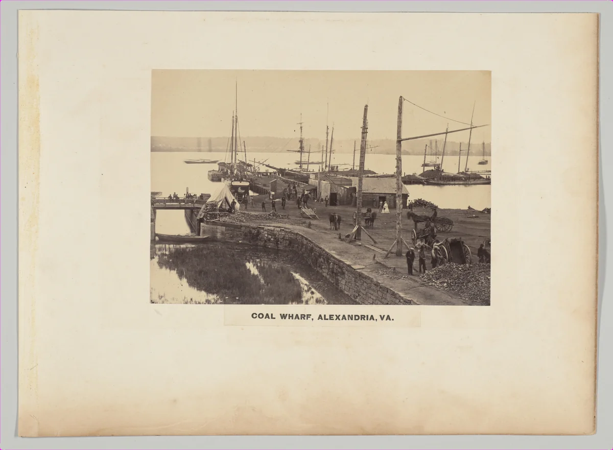 Coal Wharf, Alexandria, Virginia by Andrew Joseph Russell, photograph, 1863