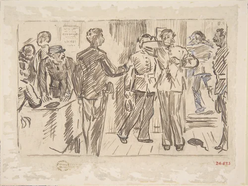 "The Soldier's Tear"–Old Song by Charles Samuel Keene, drawing, 1874-1884