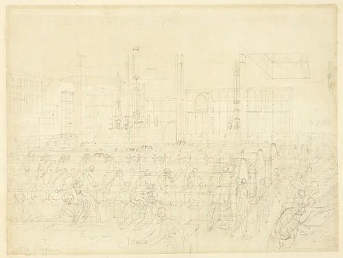 Study for The Post Office, from Microcosm of London by Augustus Charles Pugin
Thomas Rowlandson, drawing, 1807-1809