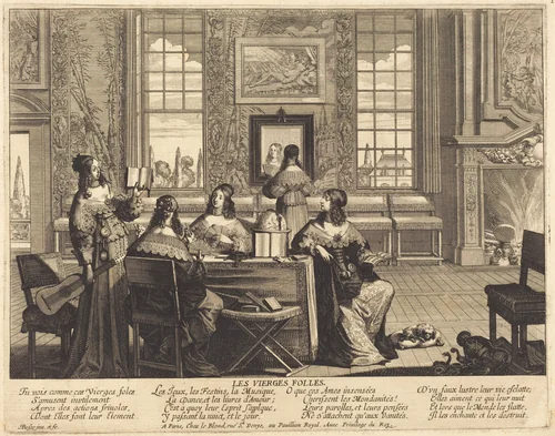 The Foolish Virgins Wasting Time by Abraham Bosse, portfolio, 1602-1676