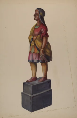 Cigar Store Indian by Vincent McPharlin, index of american design, 1937