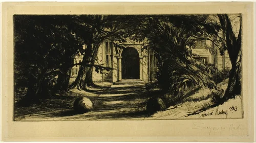 Mytton Hall by Francis Seymour-Haden, print, 1859