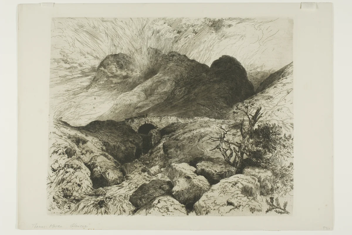 Bridge in the Pass of Glencoe, Scotland by Thomas Moran, print, 1888