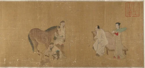 Judging a Horse by Unidentified Artist, painting, 1368-1911