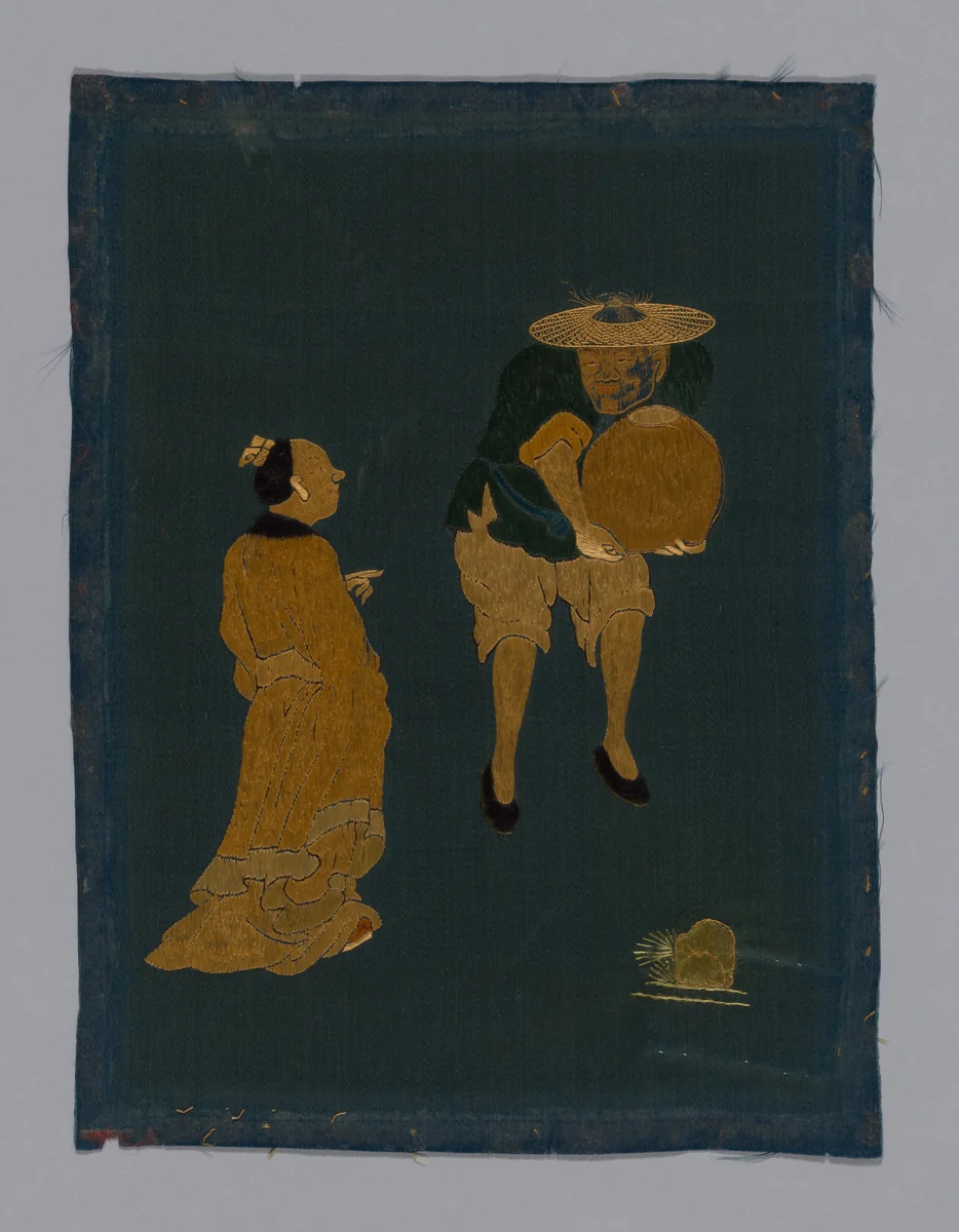 Panel (Furnishing fabric) by China, textile, 1800-1850