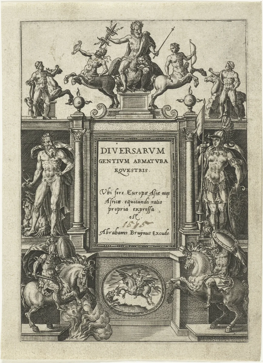 Titelpagina voor Omnium pene Europae, Asiae, Aphricae, Americae gentium habitus by Abraham de Bruyn, print, 1577