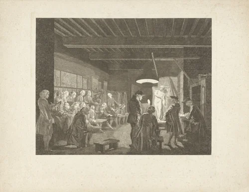 Stadstekenacademie te Amsterdam, 1764-1767 by Reinier Vinkeles, print, 1768