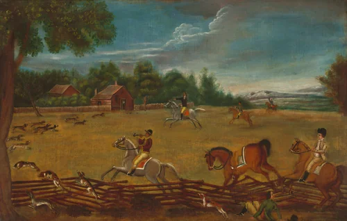 The End of the Hunt by American 19th Century, painting, 1800