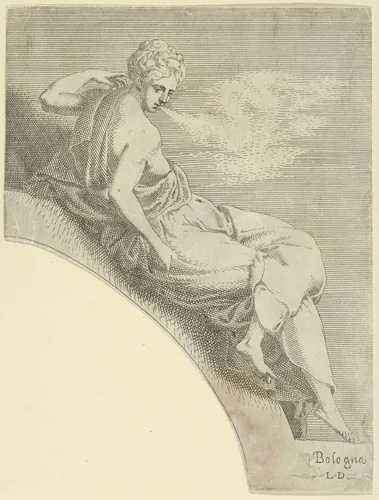 Polyhymnia, from "Twelve Muses and Goddesses" by Léon Davent, print, 1535-1550